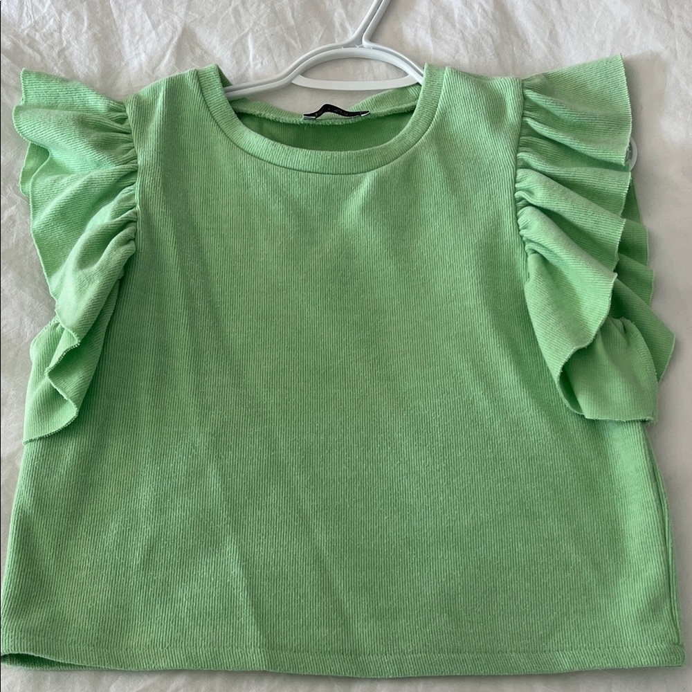 Zara ruffle sleeve top